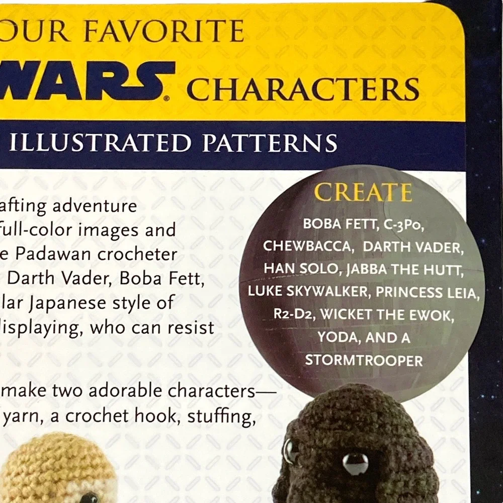Star Wars CROCHET KIT 12 Characters Yoda Storm trooper Darth Vader Luke Han R2D2